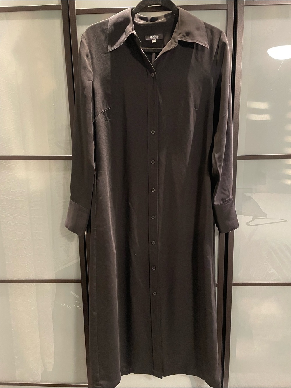 Madewell Black Long Button-Down Shirt Dress